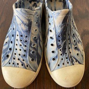 NATIVE slip on shoe Blue Tie Dye Jefferson sz J3